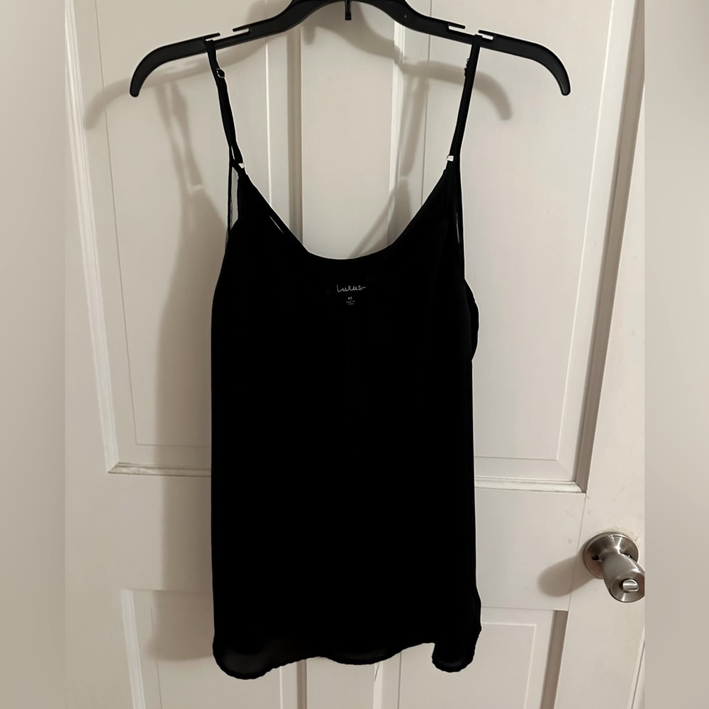 Spaghetti strap black cami.